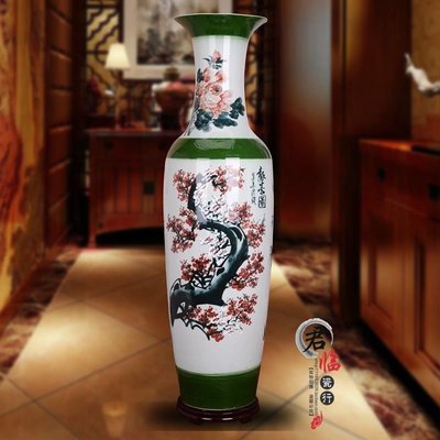 下殺 景德鎮落地花瓶 客廳陶瓷器插花擺件1.2米大號家居新房裝飾品瓷瓶
