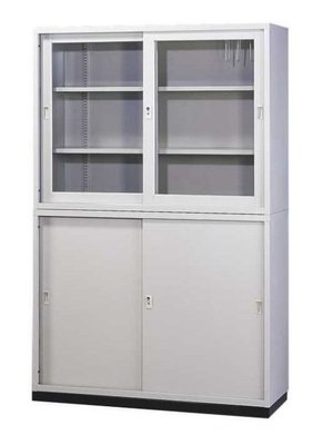 高級鋼製鐵櫃 公文鐵櫃 上下3層式 豪華型拉門公文櫃（9）屏東市 廣新家具行