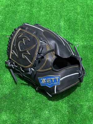 棒球世界ZETT A級硬式牛皮棒壘球手套11.5吋 投手檔特價本壘版標黑色反手