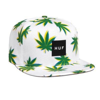 HUF - 白色3D大麻 BOX LOGO帽-HBA AJ GD AF SUPREME 單速車 滑板 HT51007