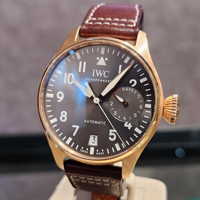 【個人藏錶】 IWC 萬國錶 IW500917 18K玫瑰金材質 岩灰色面盤 2017全套 47mm 台南二手錶