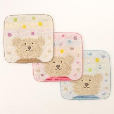日本製【Rainbow bear】彩虹熊小方巾20x20（剩藍色）