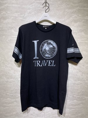 我愛旅遊 黑色logo T-shirt 尺寸L號