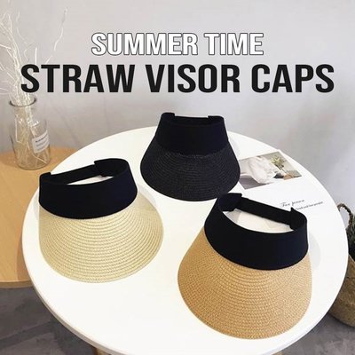 【PD帽饰】Visor Cap Straw Hat Summer Cap Straw Beach Cap草帽遮阳帽[PJ0052]