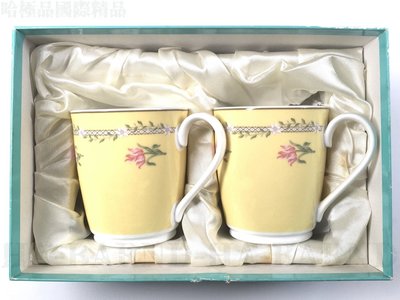 【哈極品】全新品《Tiffany&amp;Co. 蒂芬尼黃色花邊 馬克杯 /杯子》