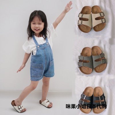 日本GP兒童涼拖鞋夏季小童防滑軟木中大童沙灘親子拖手工男女童鞋