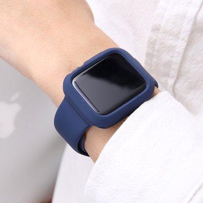 【熱賣精選】-適用apple watch1/2/3/4/5代iwatch錶帶保護殼分體軟硅膠防水簡約