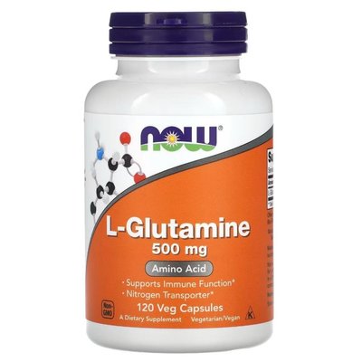 《 現貨 》Now L-Glutamine 左旋麩醯胺酸 500mg, 120顆素食膠囊,l glutamine