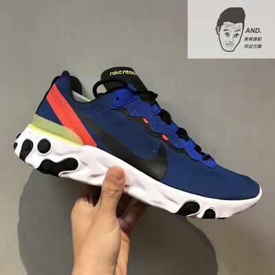 【AND.】NIKE React Element 55 牛仔藍 橘黃 輕量 機能 慢跑 休閒 男款 Q6166-403