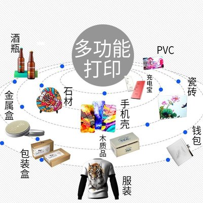 現貨熱銷-印表機UV打印機小型平板手機殼儀表盤PVC衣服T恤紡織創業加工數碼印花機