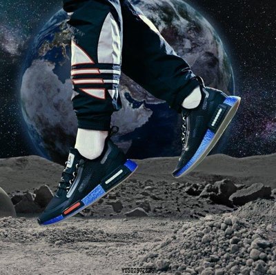 【全新正品】限時特價 ADIDAS X NASA RACE NMD_R1 SPECTOO 跑潮鞋 FX6819 黑藍