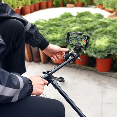 輕裝時代Q202單反相機三腳架便攜手機拍照自拍直播支架多功能戶外旅行微單攝影攝像錄視頻橫置拍攝三角架云臺