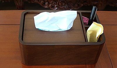 15065c 日本製 好品質 胡桃木製實木製紙巾盒面紙盒衛生紙盒遙控器收納盒辦公室客廳擺設品裝飾品擺件禮品