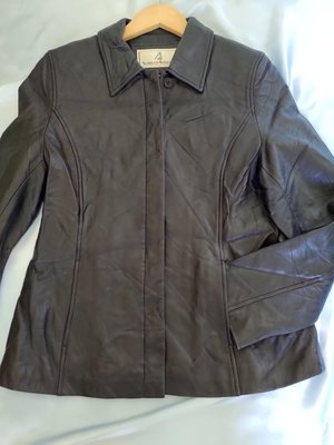 [99go] 日本專櫃 SURELLE JUILLET 黑色 腰身款 羊革 羊皮外套 夾克 11AR-L號 重機 皮衣
