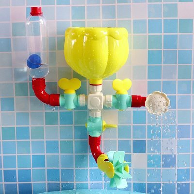 熱銷 兒童浴室steam管道戲水洗澡玩具趣味兒童科學實驗水管拼接水車