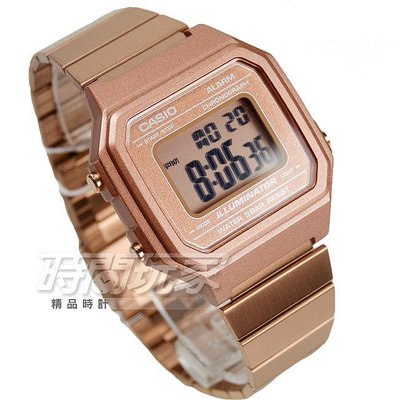 CASIO卡西歐 B650WC-5A 原價1995 復古文青風大型數字數位電子錶 男錶 防水手錶 玫瑰金【時間玩家】