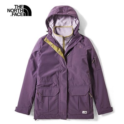 （保留）正品 The North Face北面女款紫色防水外套 長版外套 防風外套