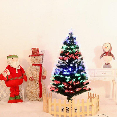 【現貨精選】光纖聖誕樹60cm90cm120cm150cm180cm210cm240cm帶彩色燈聖誕樹