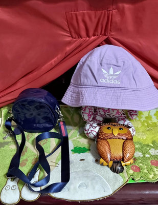 手工真皮立體貓頭鷹零錢包 Adidas 芋紫漁夫帽 法國品牌 TINTAMAR 圓型 肩背包 斜背包 手提包