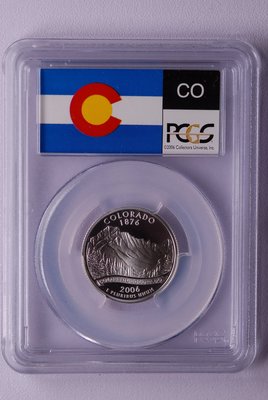 萬福古錢幣收藏家（可議價）小迷評級幣2006年美國科羅拉多州紀念銀幣S版（PCGS PR69D)特價