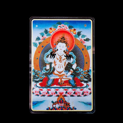 隨身銅佛卡 西藏銅箔牌 金剛薩埵畫像小唐卡 錢包隨身卡片嗨購