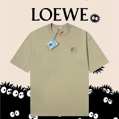 【新品上市】LOEWE/羅意威2024新款拚色刺繡短袖t恤 男女同款