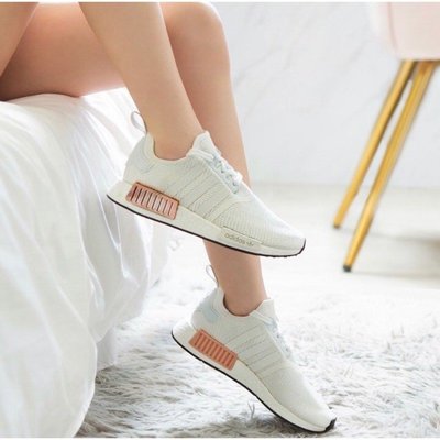 【正品】Adidas NMD R1 白粉 玫瑰金 休閒 EE5173潮鞋