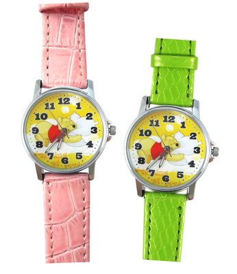 【卡漫迷】 小熊 維尼 皮革 手錶 抱枕頭 二選一 ㊣版 Winnie Pooh 維尼熊 卡通錶 兒童錶 女錶 迪士尼