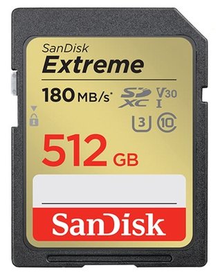 SanDisk Extreme SDXC 512GB 記憶卡 SD 512G UHS-I U3 V30 180MB/s 公司貨 SDSDXVV