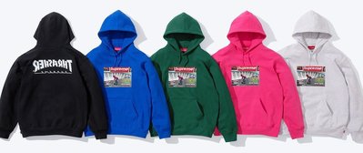 【MOMO全球購】美國supreme潮牌Thrasher新款21AW聯名款hoodie swearshirt潮流滑板圖案