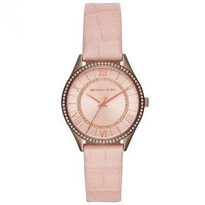 【美麗小舖】MICHAEL KORS 33mm MK2722 粉色壓花真皮 女錶 手錶 腕錶 晶鑽錶 MK-現貨在台