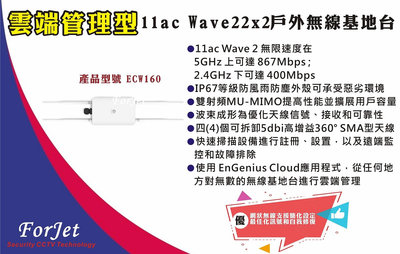 【FORJET】ECW160 雲端管理型11ac Wave22x2  戶外無線基地台