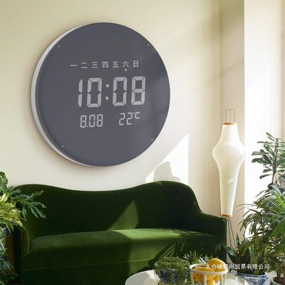 Grocery LED電子鐘表掛鐘客廳家用時鐘掛墻臥室靜音智能時尚輕奢現代簡約
