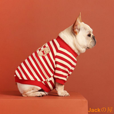 Jackの屋狗狗衣服耶誕衣服刷毛保暖大學T中小型犬巴哥法鬥新年衣服