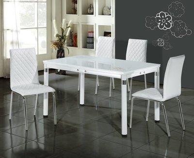 【龍來傢俱】*14TA20型餐桌椅.整組降價促銷~白色簡約風格~台北、桃園、市區免運費