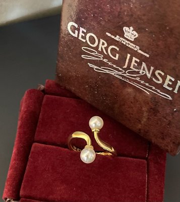 🇩🇰丹麥製 Torun 朵蘭18K金珍珠戒指 1443 Georg Jensen 喬治傑生 750