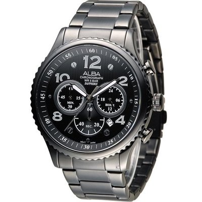 ALBA 休閒海軍風潮流腕錶 VD53-X236SD AT3953X1 黑