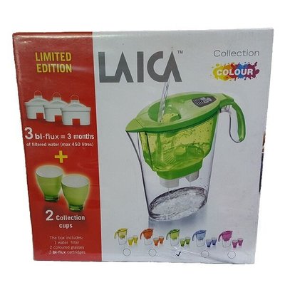 【得意家電】LAICA J947TWE 彩色系列濾水壺-禮盒組--晶漾綠【 尾牙禮品最好選擇】