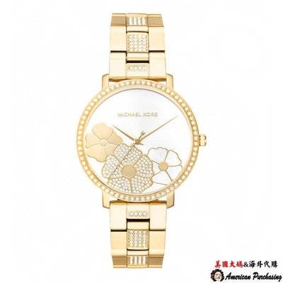 潮牌Michael Kors MK3864 奢華典雅  花朵密鑲鑽錶盤腕錶 女錶  歐美時尚 海外代購-雙喜生活館