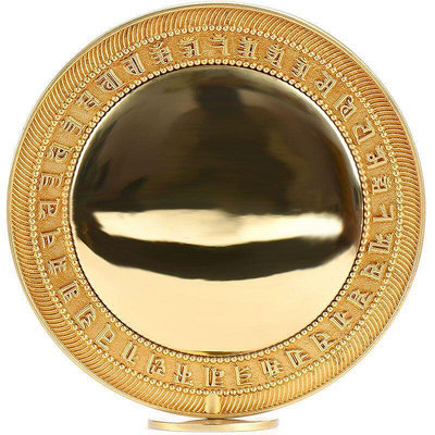 準提鏡全銅光面隨身鏡客廳桌面擺件準提佛母寶鏡家用供佛擺件