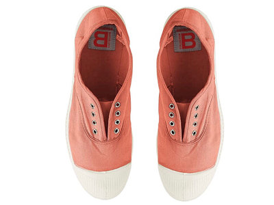 代購 法國22秋冬新款bensimon 基本elly款粉紅色有鞋孔鬆緊帶帆布鞋