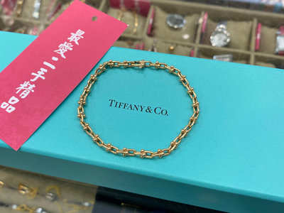 ☆最愛二手精品☆ TIFFANY & Co. Hardwear 18K 近全新黃K微型扣環手鍊 60416923 XG8644