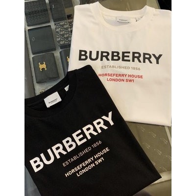 Burberry 經典 字母logo設計 青年款 短袖T恤上衣 黑白二色