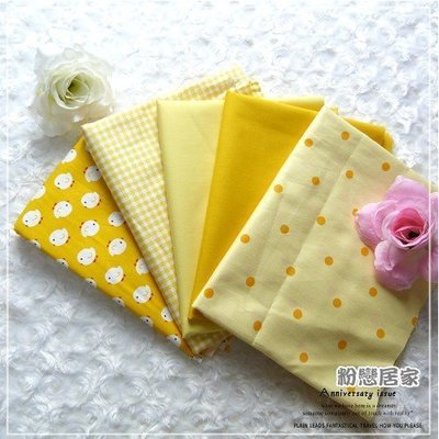 黃色點點格子萌萌雞棉布背景布拼布~桌巾桌布可訂做