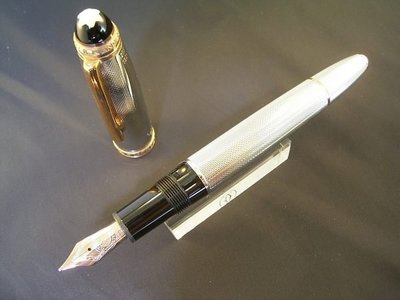 (交流名筆)萬寶龍Montblanc 75 週年紀念中班LeGrand146純銀包白金限量1924支鑲鑽鋼筆