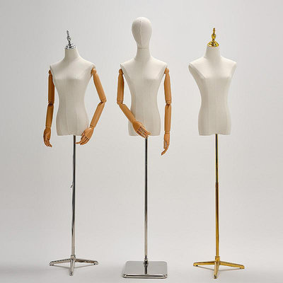 服裝店模特道具櫥窗展示架子韓版衣服假人偶體型帶頭半身女模特臺