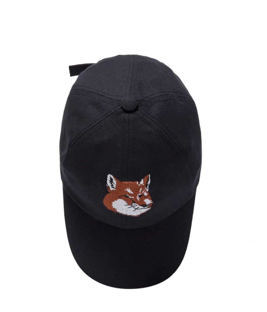 MERCI✰MAISON KITSUNE fox head cap 深藍法國小狐狸刺繡棒球帽現貨