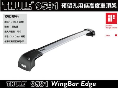 ∥MyRack∥THULE WingBar Edge 9591預留孔型車頂架(不含KIT).