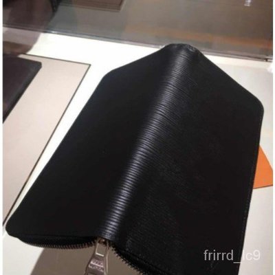 【二手正品】 Louis Vuitton LV M60965 黑色 EPI 直式 水波紋 拉鍊 長夾 M60964