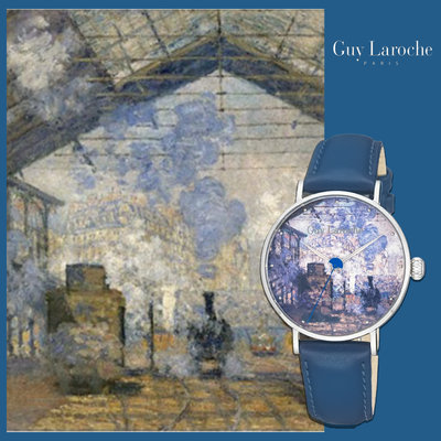 【時光鐘錶公司】姬龍雪 Guy Laroche GA1001SLS-01 莫內 聖拉薩車站 藝術系列腕錶